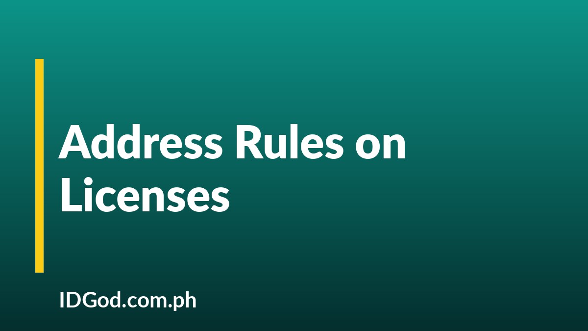 Address Rules and PO Boxes on Driver's Licenses