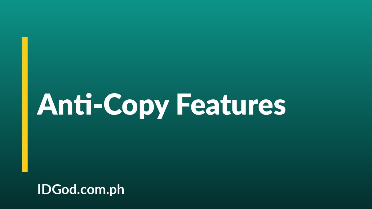 Anti-Copy Features and Void Pantographs on ID Cards
