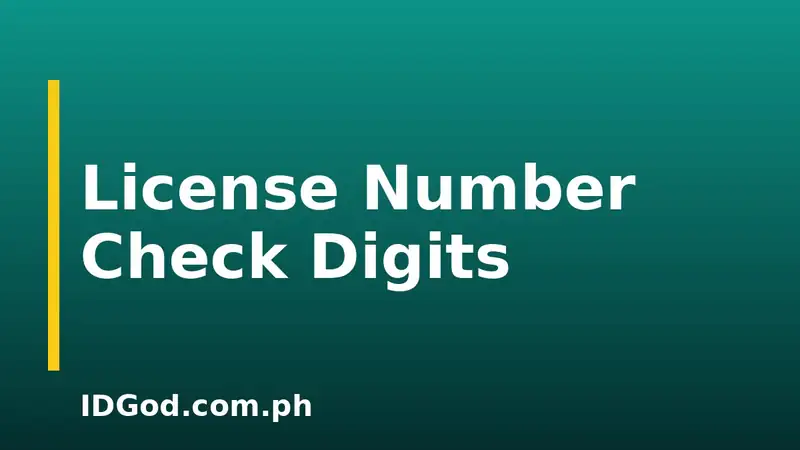 How Check Digits Work on a Driver's License Number