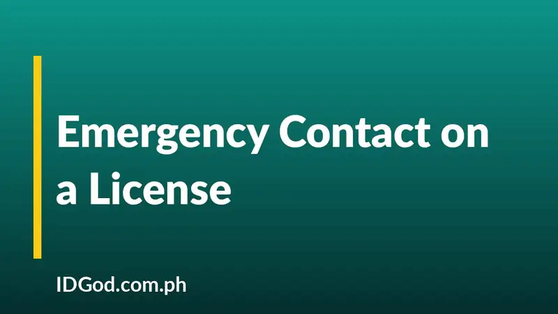 Emergency Contact and Medical Information Linked to a License