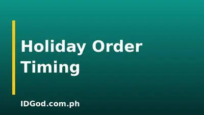 How to Time Your Order Around Holidays
