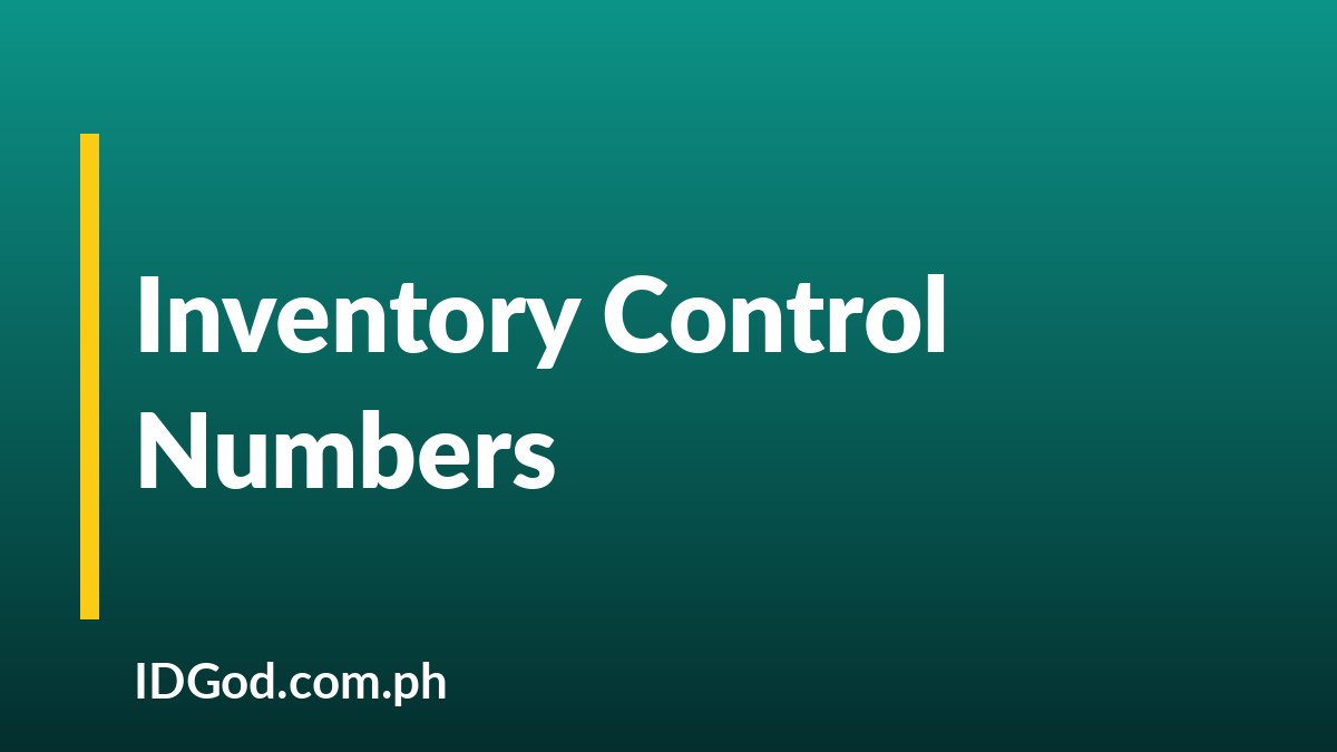 Inventory Control Numbers on ID Cards