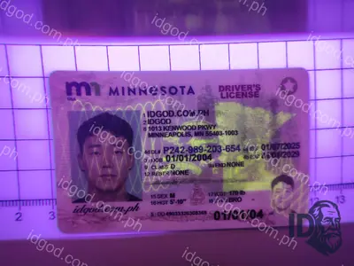 Hologram detail of IDGod Minnesota Polycarbonate - Official State Material Fake ID Fake ID