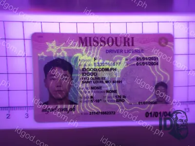 Hologram detail of IDGod Missouri Polycarbonate - Official State Material Fake ID Fake ID