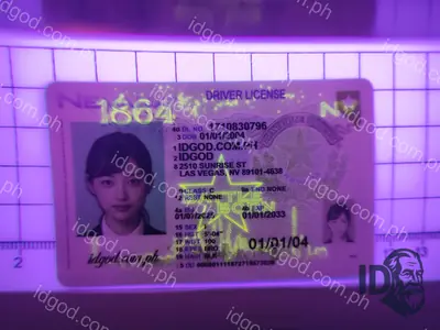 Hologram detail of IDGod Nevada Polycarbonate - Official State Material Fake ID Fake ID