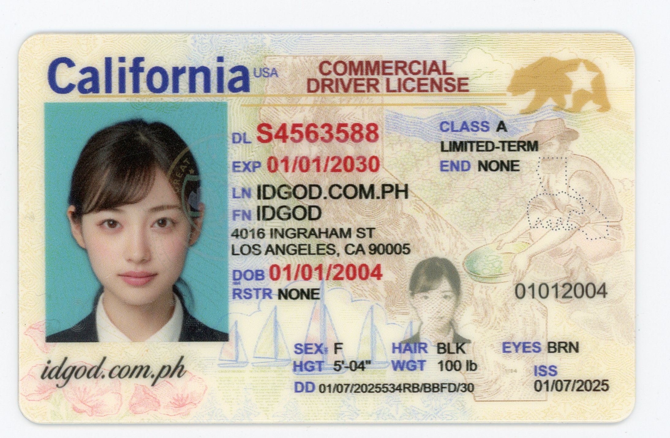 CDL California Polycarbonate - Official State Material CDL Fake ID