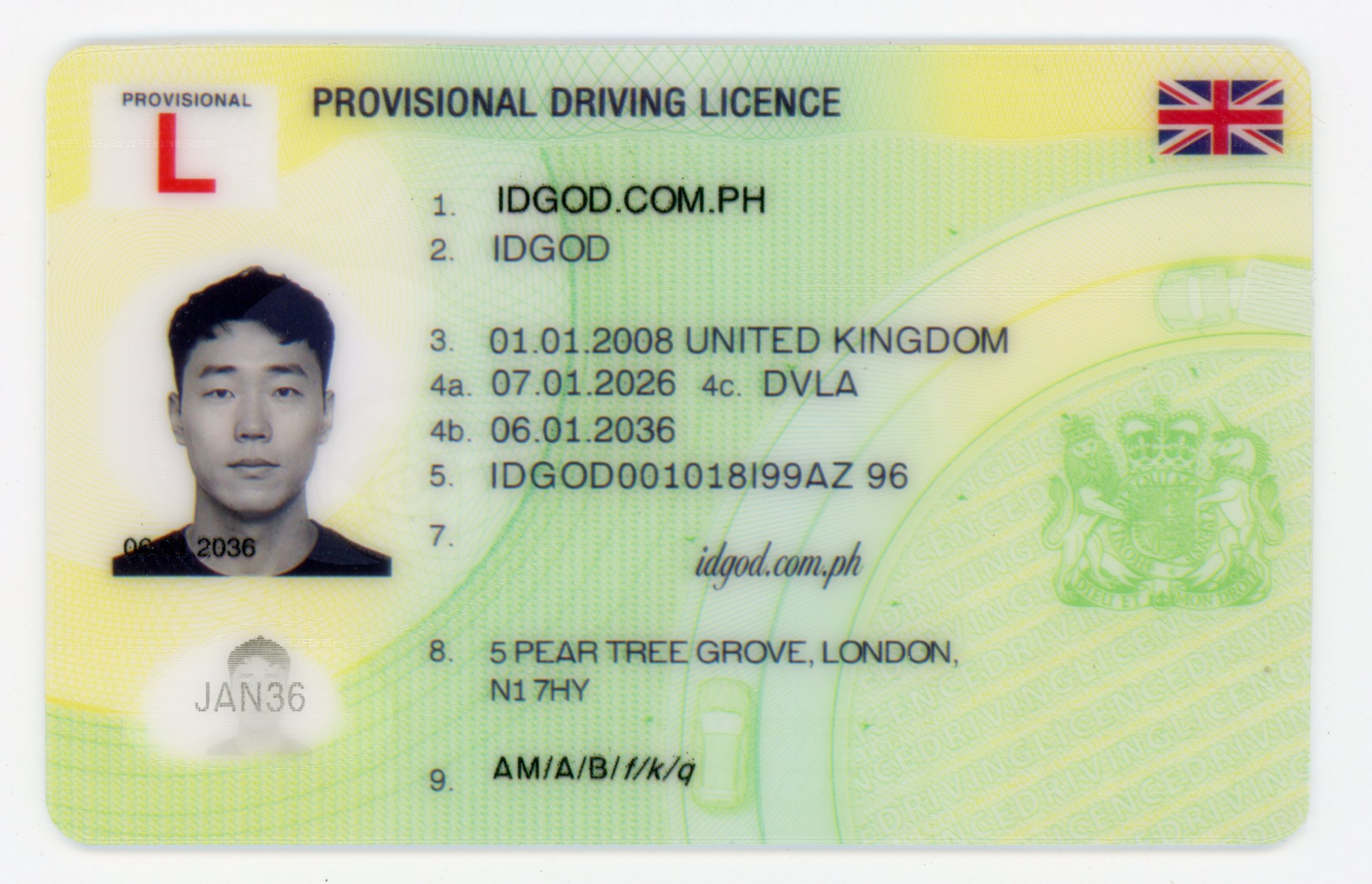 United Kingdom Provisional - Polycarbonate Fake ID