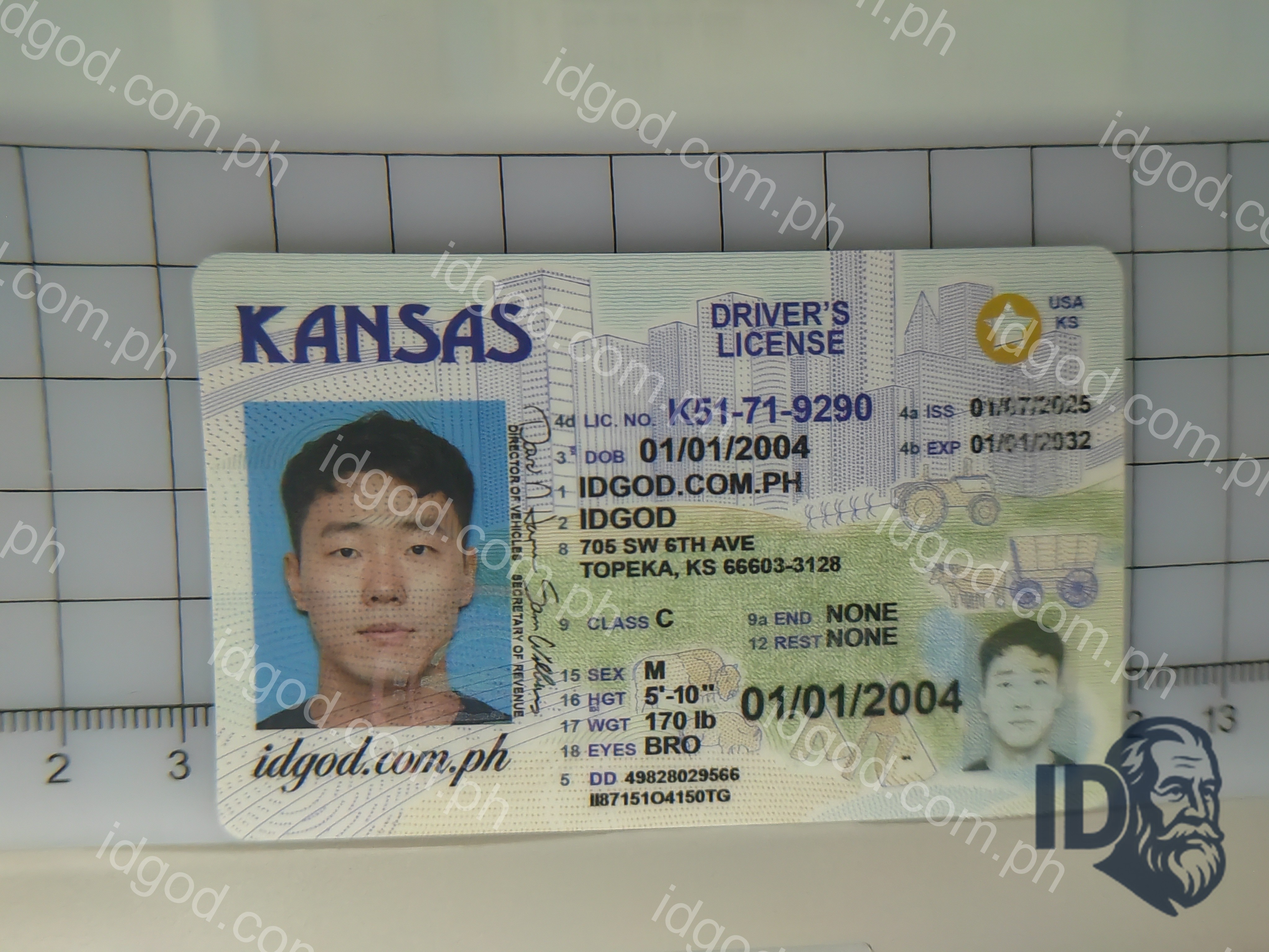 Kansas Polycarbonate - Official State Material Fake ID