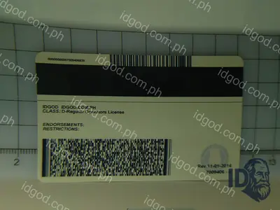 Back view of IDGod Alabama Fake ID