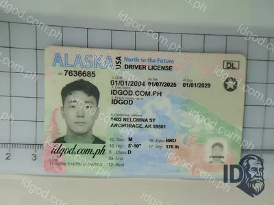 Front view of IDGod Alaska Fake ID