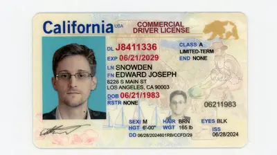 Front view of IDGod CDL California Polycarbonate Fake ID
