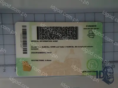 Back view of IDGod Georgia Fake ID