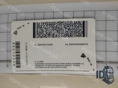 Back view of IDGod Hawaii Fake ID Fake ID