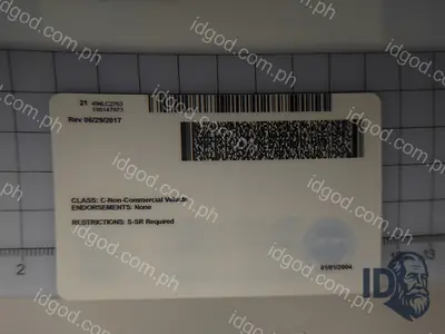 Back view of IDGod Iowa Polycarbonate Fake ID