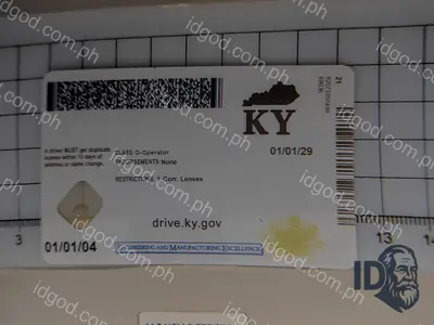 Back view of IDGod Kentucky Fake ID