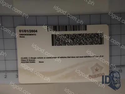 Back view of IDGod Maine Polycarbonate - Official State Material Fake ID Fake ID
