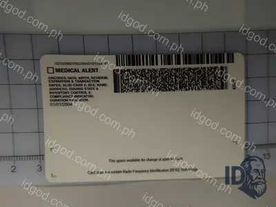 Back view of IDGod Michigan Polycarbonate Fake ID