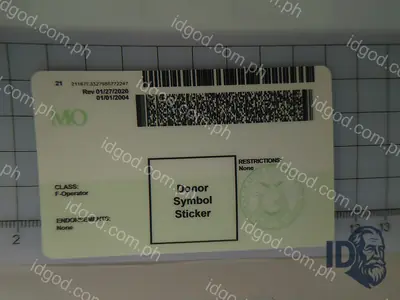 Back view of IDGod Missouri Polycarbonate - Official State Material Fake ID Fake ID