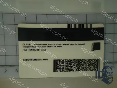 Back view of IDGod New Mexico Fake ID