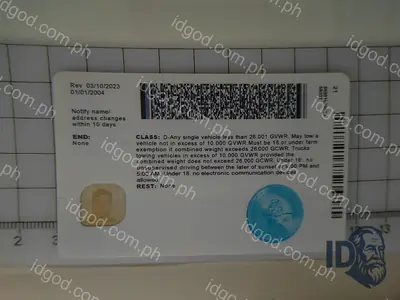 Back view of IDGod North Dakota Fake ID