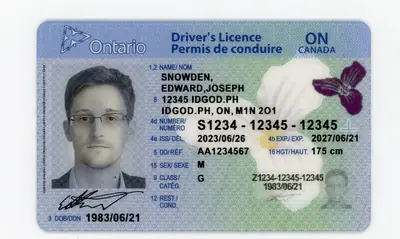 Front view of IDGod Ontario Canada Fake ID