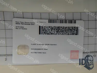 Back view of IDGod Tennessee Fake ID