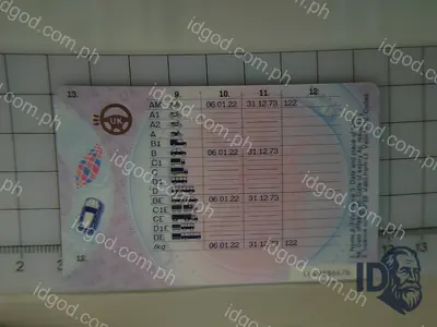 Back view of IDGod United Kingdom Polycarbonate Fake ID