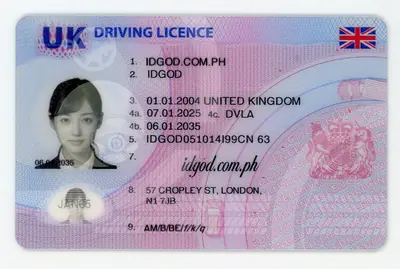 Front view of IDGod UK ID Identical Polycarbonate Fake ID