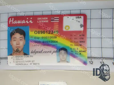 Front view of IDGod Hawaii Fake ID Fake ID