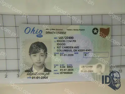 Front view of IDGod Ohio Fake ID Fake ID
