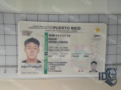 Front view of IDGod Puerto Rico Fake ID Fake ID