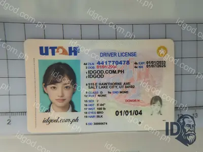Front view of IDGod Utah Polycarbonate - Official State Material Fake ID Fake ID